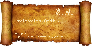 Maximovics Atád névjegykártya
